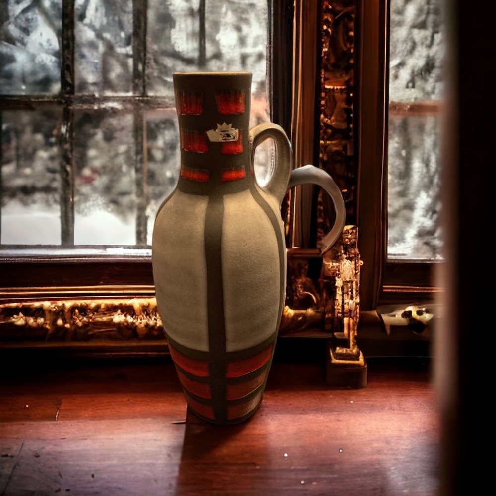 Collector Piece Large Vintage Designer Vase by Bay Keramik 12” Tall 6” wide. - Picture 7 of 8